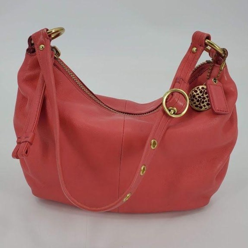 Coach Orange Leather Hobo Bag Gem